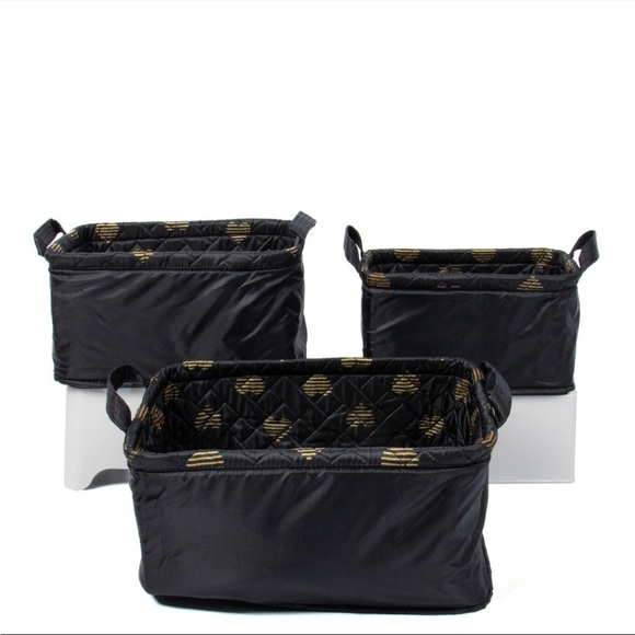 NWT Lug Crescendo 3-Piece Reversible Storage Bins in Hearts 🖤💛🖤💛 - Picture 6 of 10